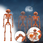 Halloweeni positsioneeritav inimskelett t&auml;issuuruses rekvisiidid, peokaunistused oranž