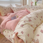 Neljaosaline komplekt, pestud puuvillane voodilina, tekikott, &uuml;hiselamu kolmeosaline komplekt 1.8m bed