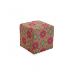 Roosa kuubikujuline pouf orientaalses stiilis VERSA - AUBREY - Kangas - 35x35x35 cm - t&auml;iskasvanutele siseruumidesse