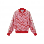 Adidas Originals 70ndate logo kogu pinnal tr&uuml;kitud lukuga jakk Naiste jakk Punane IK7872 XXS