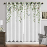 Rohelised Taimelehed Viinapuud Lilled Kardinad Moodne P&otilde;hjamaade Minimalistlik Digitaalselt Prinditud Aknakardin Loodusmaastiku Draperiid 2 paneeli W50H60(CM)x2&Grommet Top