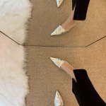 Mood Moodsate Ninaga Naiste Sandaalid Slip-on Mules Madalad Kontsad Vabaaja V&auml;lisjalan&otilde;ud Sandaalid Elegantne Volditud Kingad Luksusbr&auml;ndi Sandaal Kuld 38