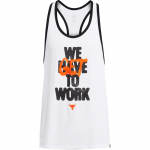 Under Armour Project Rock Get To Work Kirjaprint Lahtine L&otilde;ige Varrukateta Tanktop Meeste Topid Valge 1383299-100 3XL