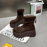 Platvorm Suede Naiste Pahkluuni Lumisaapad Mood Madalad Kontsad Kingad Naine Talv 2025 Trend Disainerbr&auml;nd Zapatillas Mujer 40