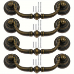 4 tk sahtlit&otilde;mbed 3,5-tollise ava keskkaugusega, tsingisulamist vanaaegne kapp t&otilde;mbab k&ouml;&ouml;gim&ouml;&ouml;bel (Topelt auk kahe suuruse kruvidega) 4pcs