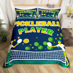 Pickleballi tekikott t&auml;issuuruses Ball Spordim&auml;ngude voodipesukomplekt Kollane valge Quotes Lohjakate Must Mikrofiibrist tekikate EU Single(135x200cm)