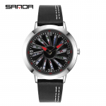 Meeste p&ouml;&ouml;ratava sihverplaadiga kvartskell veekindel Mahjong &otilde;&otilde;nes, suur sihverplaadiga mood, meeste aksessuaarid, spordikell Leather-Blue