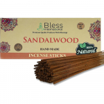 Bless-santelipuu-viirukipulgad 100% looduslikud-k&auml;sitsi valmistatud-k&auml;sitsi kastetud viirukipulgad orgaanilised-kemikaalid-puhastus-l&otilde;&otilde;gastus-positiivsus 100 Sticks (150GM)