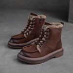 Pl&uuml;&uuml;sist Soojad L&uuml;hikesed Saapad Mitmek&uuml;lgsed Retro Pehme Tald Ehtne Nahk &Uuml;mar Varvas Naiste Kingad 35 khaki