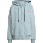 Adidas Stella McCartney FW24 t&auml;is-lukuga kapuutsiga jope Logoga jakk Naiste jakid Roheline JF6334 S