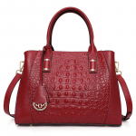 Naiste kott Moodne naiste kott Commuter k&auml;ekott Krokodillimustriga nahast suur kott Naiste crossbody kott