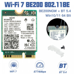 WiFi 7 Intel BE200 traadita v&otilde;rgukaart Bluetooth 5.4 WiFi BE200NGW NGFF adapter 802.11AX 2.4G/5G/6GHz Win10/11 PC jaoks
