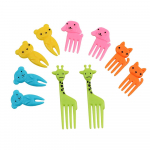HILIFE 10tk/pakk Suupistekook Magustoit Toidukahvel Minimultika lastele Armas peokaunistus Bento L&otilde;unad Hambaork Loomafarm Puuviljakahvel giraffe