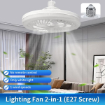 Kaasaegne disain E27 Lihtne Praktiline Siseruumides Multifunktsionaalne Riputatav Nutikas Ventilaatorivalgusti Elutuppa Magamistuppa Ventilaator ja Lamp 85-265V