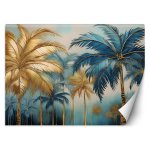 Tapeet Kuldne ja sinine palmid abstraktne 100x70 sinine