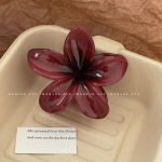 Naiste mood Plumeria juuksen&otilde;el, gradient Frangipani k&uuml;&uuml;niskrabi klambrid hobusesaba hai klambriga peakate Juuste aksessuaarid one size punane