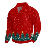 Meeste j&otilde;ulupuuvillane pikkade varrukatega pullover v&auml;lis&auml;rk vintage n&ouml;&ouml;pkinnisega p&uuml;stkraega korduroys&auml;rk vabaaja pusa j&otilde;ulutr&uuml;kiga topp M roheline