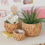 Lillepoti kate Taimehoidja Kuivatatud lillede v&auml;ljapaneku kaunistus, Kunstlik korvpunumine 15 cmx 11 cm