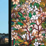 J&auml;&auml;tunud klaasi privaatsuskile kleebised Vitraažakna dekoratiivkleebised Staatilised klambrid V&auml;rviliste lindude aknakleebised Isekleepuvad 55x500cm