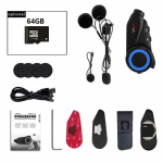 Maxto M3 Bluetooth mootorrattakiiver Intercom BT WIFI Recorder Group 6 Riders Interphone 1080P DVR Dash Camera Fit V8 V6 BTS3 +64G SD Gift