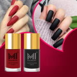Matt k&uuml;&uuml;nelakk T&otilde;eliselt unikaalne 2 laia pintsli komplekt (Must, punane) 9,9 ml iga&uuml;ks 9.9ml