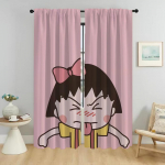 Chibi Maruko k&ouml;&ouml;gikardinad 2 t&uuml;kki vahesein elutoa kardin Halloweeni dekoratsioon kardinad magamistuppa varjud pimendav W50xH70cmx2pcs-CL