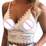 Naiste Plus Size Vest Crop Wireless rinnahoidja pesu Seksikas V-kaelusega aluspesu Camisole L valge