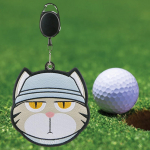 Golf Ball Cleaning Bag, Gifts, And Club Clip on Waterproof Washer, Bag Accessories Cat Brown
