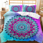 Boheemlaslik Mandala Tekikottide Komplekt &Uuml;heinimese, Queen, King, T&auml;issuurus, Sinine Boho Chic Mikrofiibrist Voodipesu Komplekt Poistele, T&uuml;drukutele, Lastele ja Teismelistele Eu Twin 135x200cm blue