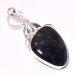 Black Rutile Gemstone Handmade Ethnic Birthday Gift Jewelry Pendant 2.1 p7s16