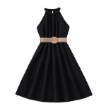 Summer children hanging neck off shoulder girl princess sleeveless dress 10