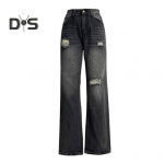 Naiste teksad taskutega K&otilde;rge v&ouml;&ouml;kohaga rebitud &uuml;hev&auml;rvilised t&auml;ispikad p&uuml;ksid Sirged laia s&auml;&auml;rega p&uuml;ksid igap&auml;evaseks s&otilde;itmiseks M sinine