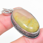 Polygram Jasper Handmade 925 Sterling Silver Jewelry Pendant 1.97 e0z00