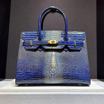 Luksuslik 2023 Plaatina Krokodillinaha Mustriga Nahast K&auml;ekott - Suure Mahutavusega, Stiilne Disain sinine