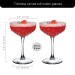 martini klaasist nikerdusklaasid Premium kupee pokaalide komplekt, 2-osaline &ndash; džinn, vein, kokteil, mojito klaasid joogi&scaron;ampanja tassid