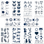 10sheets Cartoon Small Elements Butterfly Plant Tattoo Stickers For Face Body Temporary Tattoo Stickers kids Creative Gifts