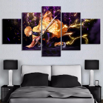 Modulaarne pilt HD prinditud plakat 5 tk Demon Slayer Kimetsu Ei Yaiba Anime l&otilde;uendimaalid Seinakunst elutoa kodukaunistus Ilma raamita 40x60cm*2 40x80cm*2 40x100cm*1