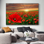 Moodne maastik Punane moonilillega l&otilde;uend Loodusv&auml;ljal plakatid ja v&auml;ljatr&uuml;kid Seinakunst Pildid Tuba Kodukaunistus Ilma raamita 20*40cm