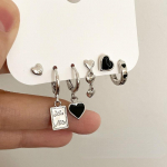 6 tk/komplekt H&otilde;beda v&auml;rvi metallist tutikett Love Heart K&otilde;rvar&otilde;ngas Ebaregulaarsed geomeetrilised r&otilde;ngask&otilde;rvar&otilde;ngad naistele Kingitused Ehted