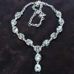 Vask larimar kaelakee kalliskivi kaelakee antiik ehted 925 sterling h&otilde;be kaelakee k&auml;sitsi valmistatud reguleeritav keti kaelakee s&uuml;nnip&auml;evakivi ehted