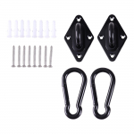 2 tk M10 304 roostevabast terasest laepadjaga silmhaagid, raskeveokite ankrusilmplaat, seinale paigaldatav konks koos 2 tk 10 mm karabiiniga