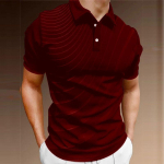 Polo s&auml;rk 3D digitaaltr&uuml;kiga Tume triibuline Meeste vabaaja l&uuml;hikeste varrukatega polo s&auml;rk T-s&auml;rk M black