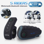 1200M Bluetooth Intercom Mootorratta Kiivri Intercom Peakomplekt NFC Kaugjuhtimispuldiga T&auml;ielikult Dupleks +FM
