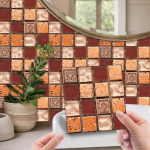 10 tk Isekleepuv veekindel plaaditapeet Kristallist seinaplaadi kleebis K&ouml;&ouml;gi vannitoa plaatide kleebis D valge