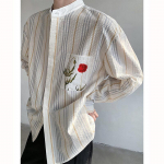 Meeste Retro Mullkanga Triibuliste Paikadega Pikkade Varrukatega Liibuv Pealisr&otilde;ivaste S&auml;rk 4XL valge
