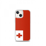 Coque iPhone &ndash; Drapeau Tonga &ndash; iPhone 13 mini &ndash; Supp &ndash; Mitmev&auml;rviline &ndash; Vertikaalne