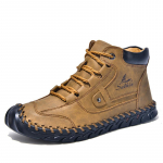 K&auml;sitsi valmistatud l&otilde;hestatud nahast saapad Meeste jalan&otilde;ud Mugavad poolsaapad meestele vabaajajalatsid Suure suurusega t&ouml;&ouml;riistakingad 38 pruun