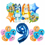 Uus Bluey S&uuml;nnip&auml;evapeo Dekoratsioon Lateksist &Otilde;hupallid Bingo Alumiiniumfooliumist &Otilde;hupall &Uuml;hekordsed N&otilde;ud Laste S&uuml;ndmuse Tarvikud Taust Other