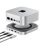 RayCue Hub Mac Mini M4 jaoks Sisaldab NVMe SSD-d, HDMI 4K-d, Andmekaardi ja K&otilde;rvaklapipesa 2024. aasta Mac Mini Pro jaoks 4-in-1 USB-C (40 Gbps) - Laienemine, 60Hz,