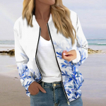 Naistele m&otilde;eldud jakid pikkade varrukatega, kerge lukuga, k&auml;rbitud moeprinteriga &uuml;ler&otilde;ivad vabaaja tepitud jakid taskutega XXL